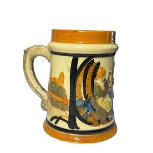 VINTAGE CERAMIC BEER STEIN HAND PAINTED‎ MADE IN JAPAN